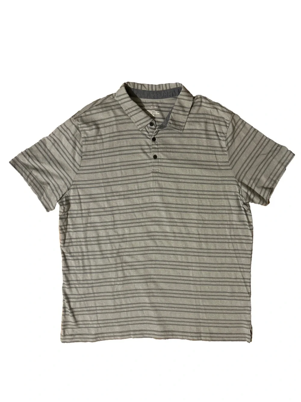 Banana Republic Gray and Navy Striped Tee